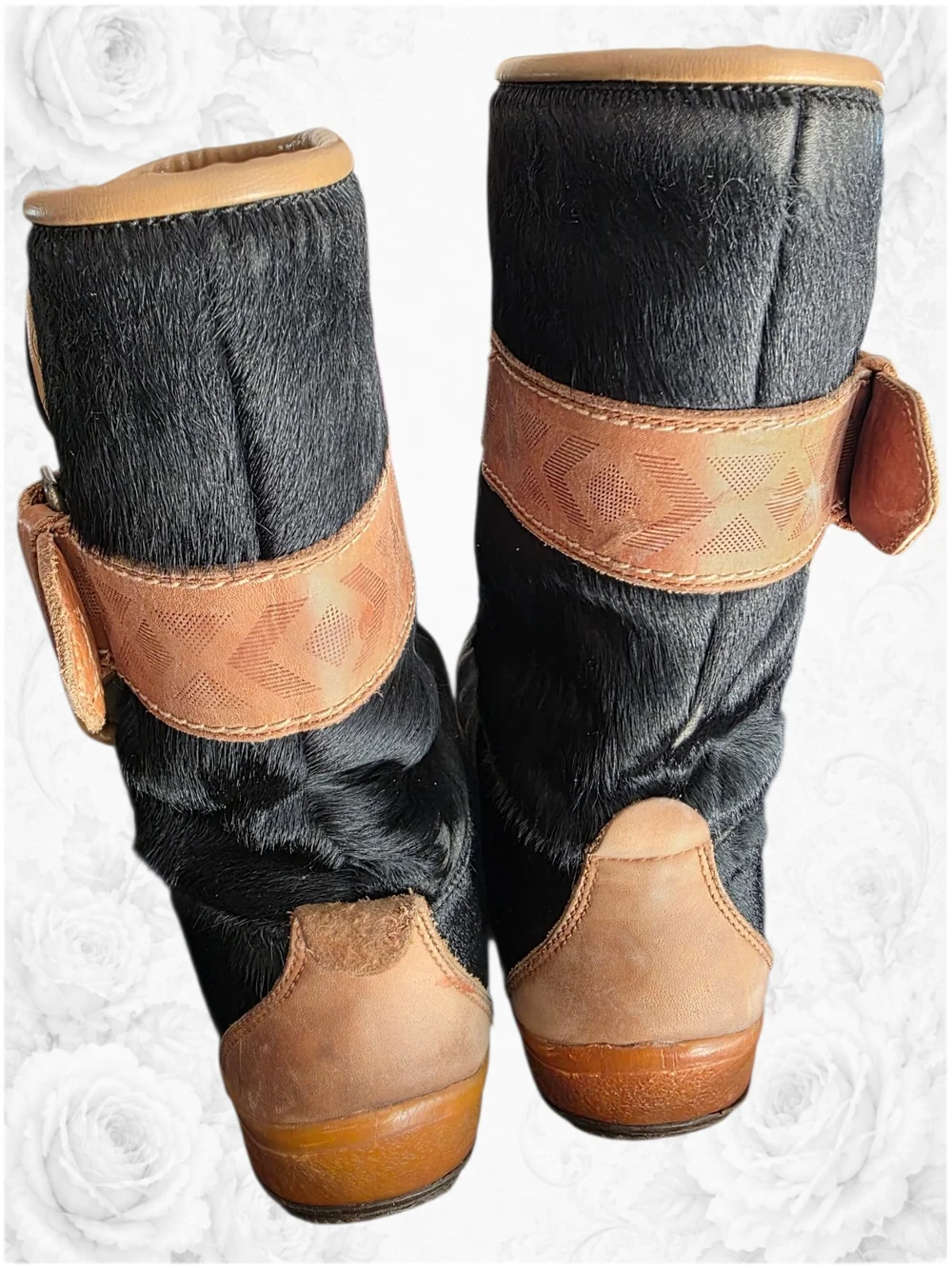 Vintage Tecnica Country Pony Hair Leather Après Ski Boots Made in Italy EU 44